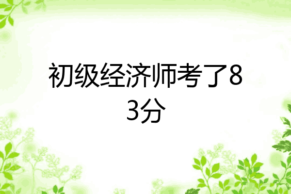 初级经济师考了83分