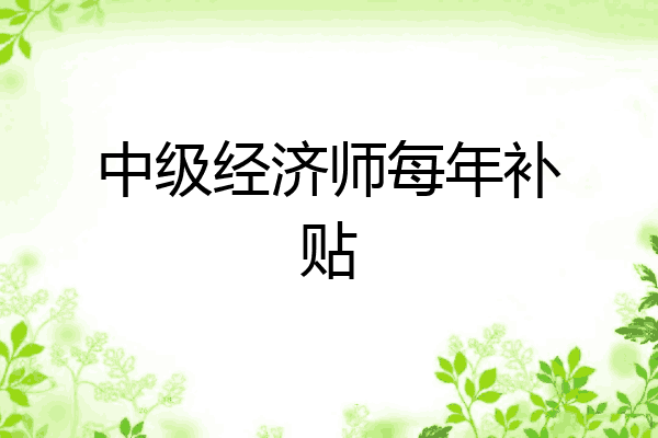 中级经济师每年补贴