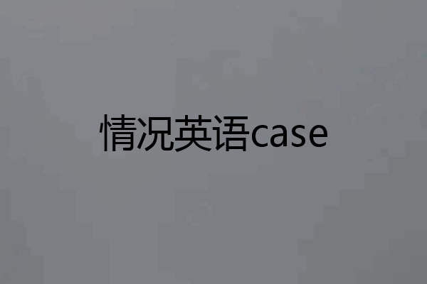 情况英语case