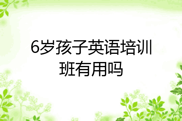 6岁孩子英语培训班有用吗