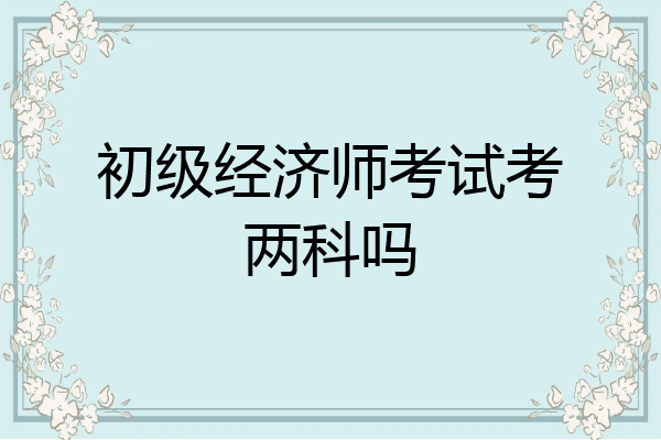 初级经济师考试考两科吗
