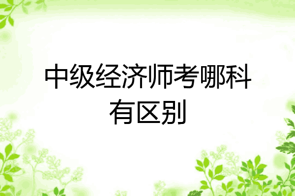 中级经济师考哪科有区别