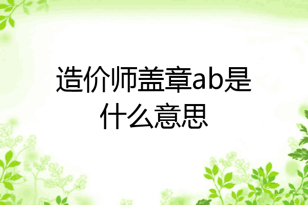 造价师盖章ab是什么意思