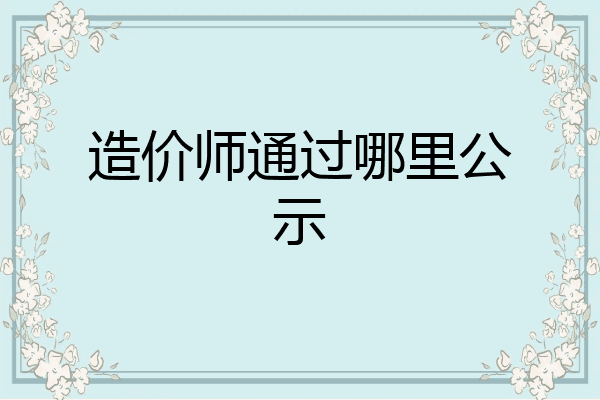 造价师通过哪里公示