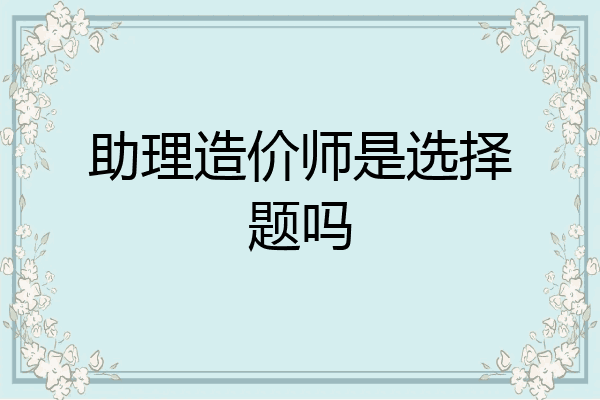 助理造价师是选择题吗
