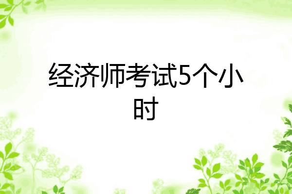 经济师考试5个小时