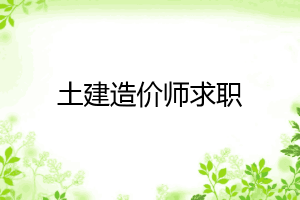 土建造价师求职
