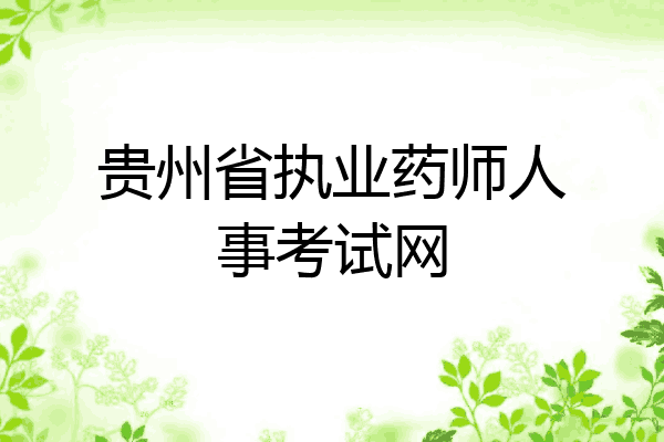贵州省执业药师人事考试网
