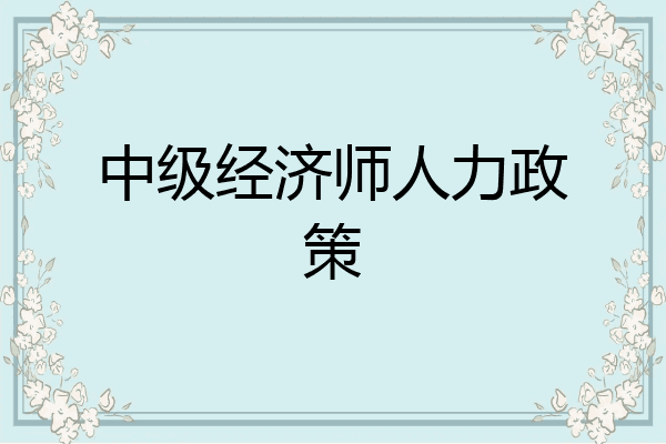 中级经济师人力政策