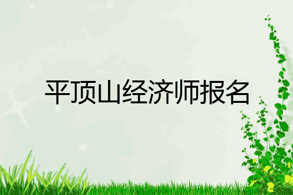 平顶山经济师报名