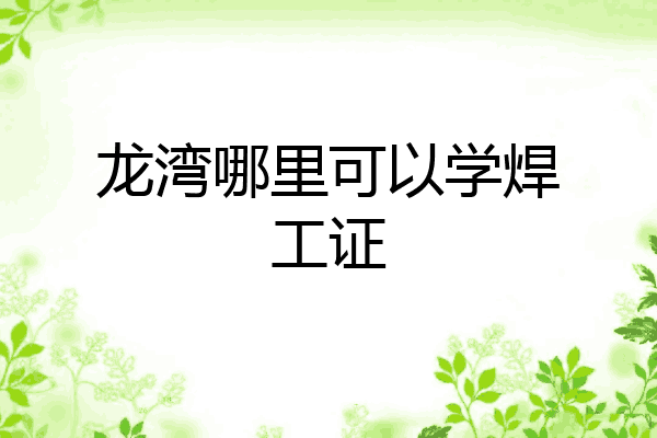 龙湾哪里可以学焊工证