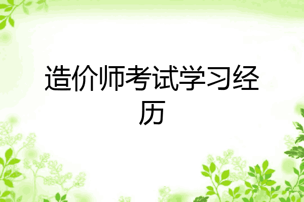 造价师考试学习经历
