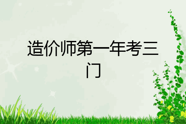 造价师第一年考三门