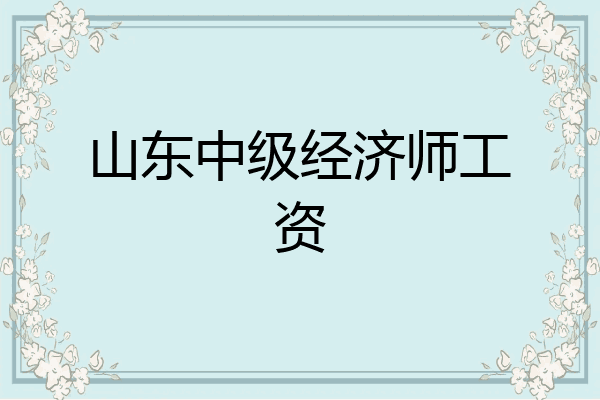 山东中级经济师工资