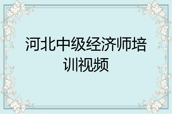 河北中级经济师培训视频