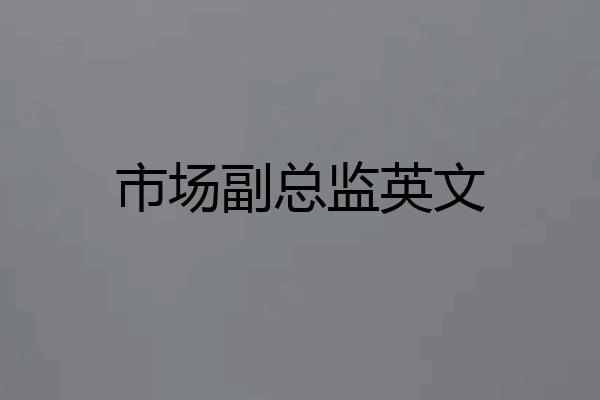 市场副总监英文