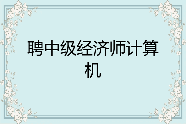 聘中级经济师计算机