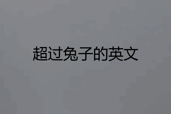 超过兔子的英文