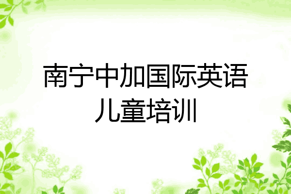 南宁中加国际英语儿童培训
