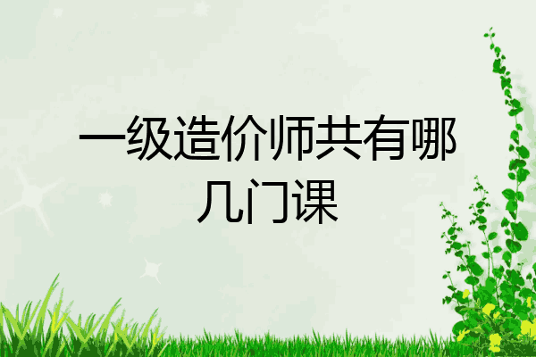 一级造价师共有哪几门课