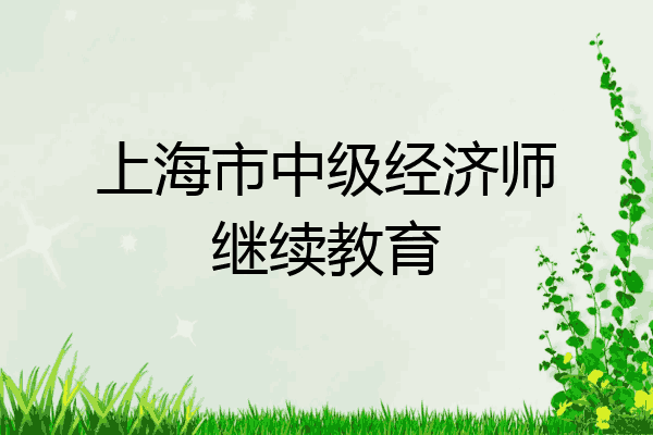 上海市中级经济师继续教育