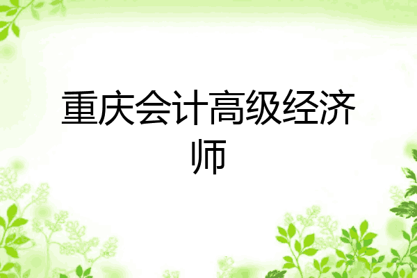 重庆会计高级经济师