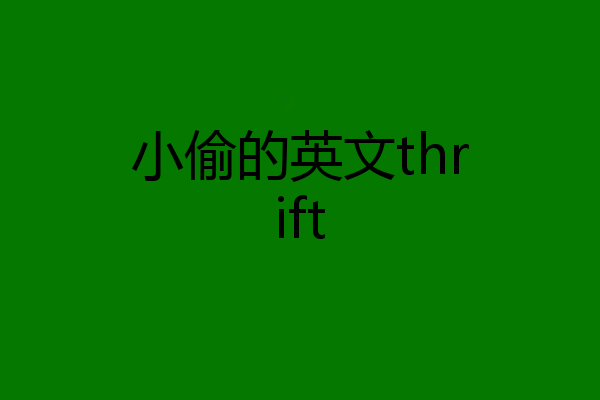 小偷的英文thrift