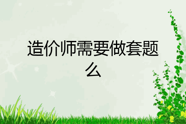 造价师需要做套题么