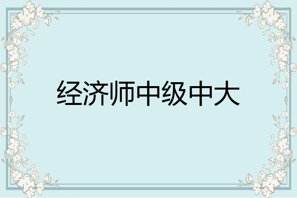 经济师中级中大