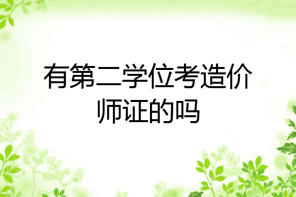 有第二学位考造价师证的吗