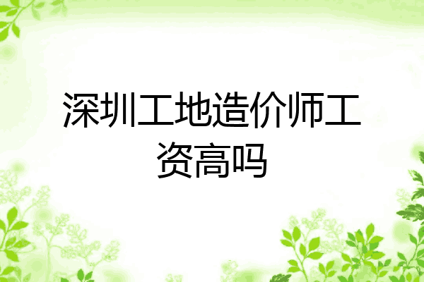 深圳工地造价师工资高吗