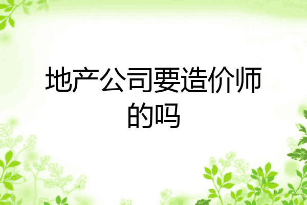 地产公司要造价师的吗