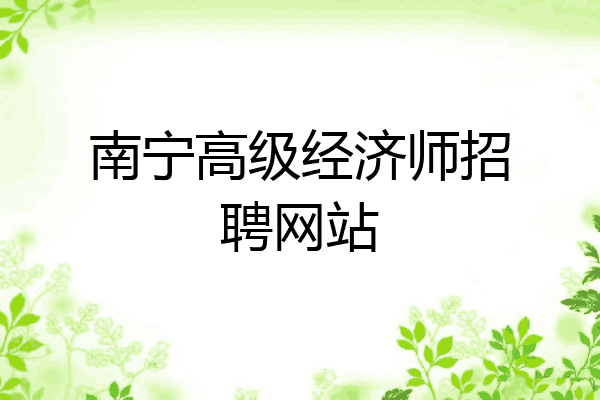 南宁高级经济师招聘网站