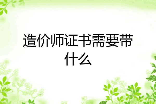 造价师证书需要带什么