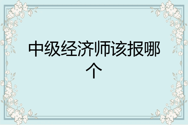 中级经济师该报哪个