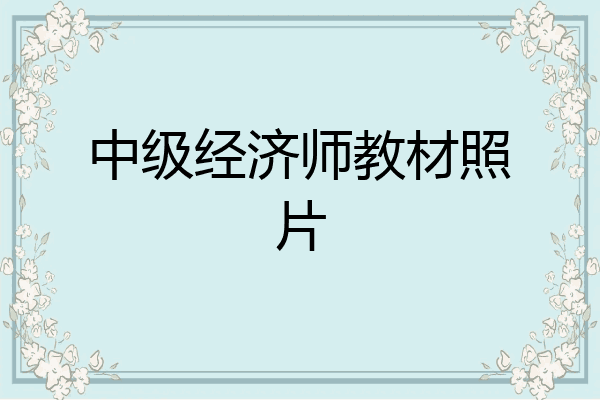 中级经济师教材照片