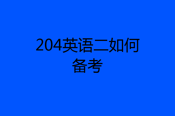 204英语二如何备考