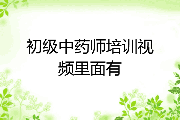 初级中药师培训视频里面有