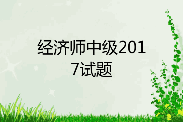 经济师中级2017试题