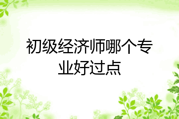 初级经济师哪个专业好过点