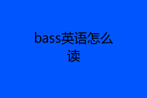 bass英语怎么读