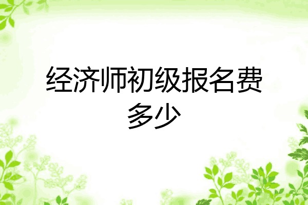 经济师初级报名费多少