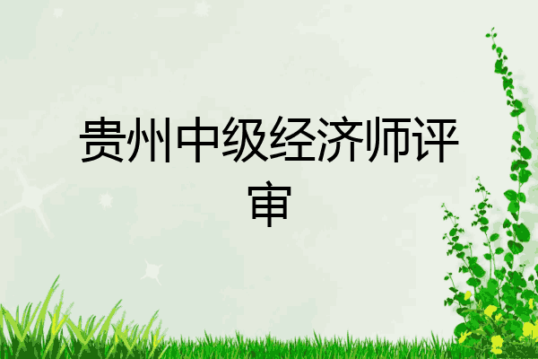 贵州中级经济师评审