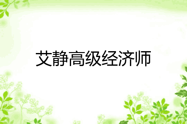 艾静高级经济师