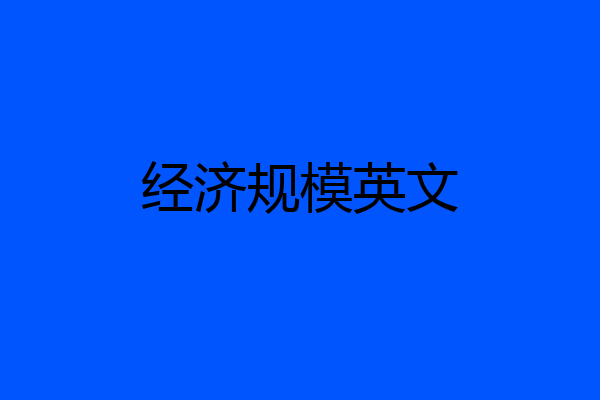 经济规模英文
