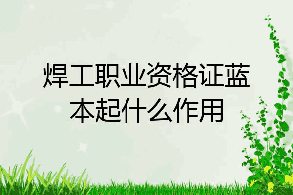 焊工职业资格证蓝本起什么作用