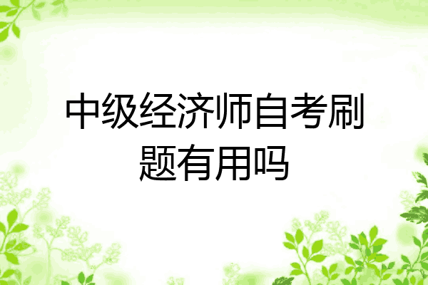 中级经济师自考刷题有用吗