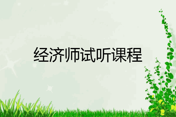 经济师试听课程