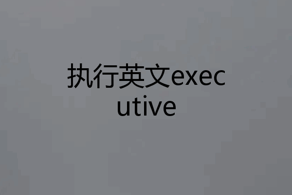 执行英文executive