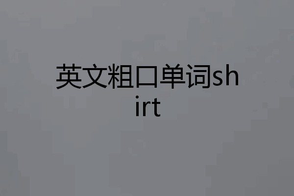 英文粗口单词shirt